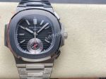 Patek Philippe Nautilus CH28-520 Automatic Movement White Steel Strap Black 40.5mm Watch